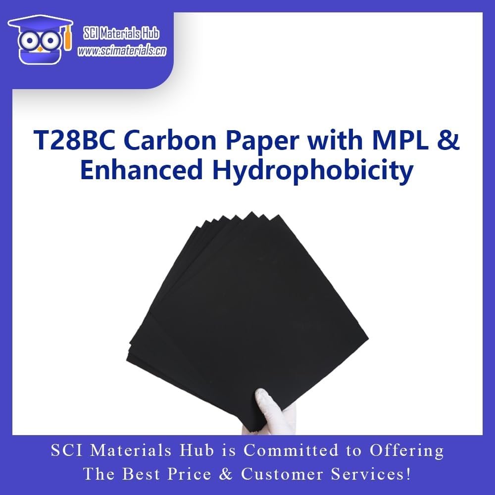 Papel carbón hidrofóbico T28BC for pila de combustible, resistencia al agua Superior y rendimiento mejorado, 1 ud.(10%-10cm*10cm)