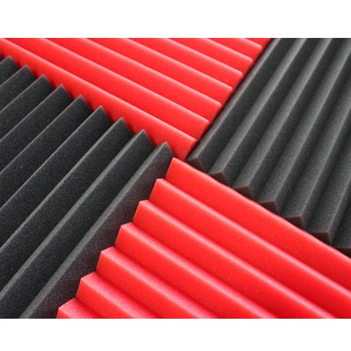 Wedge Red Charcoal 1 Inch x 12" W x12" L Acoustic Foam Panels Recording Studio Foam
