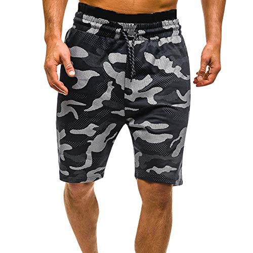 BOLAWOO-77 Pantalon Décontracté pour Hommes Garçon Décontracté Pantalon pour Pantalon Mode Chic Décontracté D'Été pour Hommes Camouflage Cargo Short Short (Color : Schwarz, Size : L)