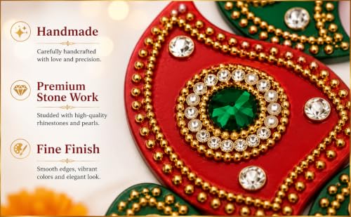 Image of Designer Handcrafted Decorative Acrylic Diya Small Rangoli for Floor Decoration
