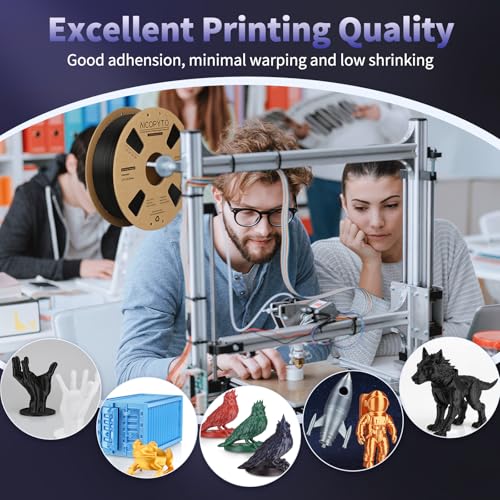 Image of Carbon Fiber PLA Filament 1.75mm Black 1KG (2.2lbs), PLA-CF Strong 3D Printer Filament High Dimensional Accuracy + /- 0.02mm, Easy to Print for Most FFF 3D Printers