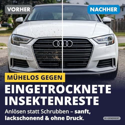 LICARGO Insektenschwamm Auto 3er Set – Mikrofaser-Waben für lackschonende Reinigung – Entfernt Insektenreste, Vogelkot & Baumharz von Glas… – Ansicht 2