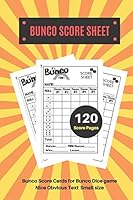 Algopix Similar Product 4 - Bunco Score Sheets V9 Perfect 120