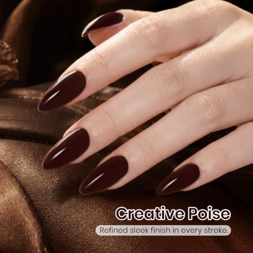 Image of Beetles Brown Gel Nail Polish - Brownie Velvet 15ML /0.51Fl Oz, Dark Brown Gel Polish, Same Color Bottle, Soak Off UV LED Lamp Fall Nails Art, Long-Lasting Manicure Salon DIY Nails Home