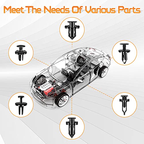 Otuayauto 102Pcs Car Door Trim Fender Clips, 6.3Mm 8Mm 9Mm 10Mm Bumper Push Fasteners Rivet Clips Kit #TOP5