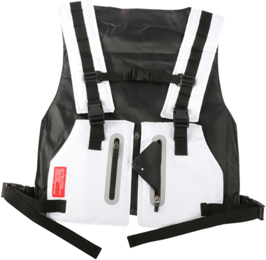 Totority Men Cycling Vest Running Gear Reflective Straps Multi-Pocket Outdoor Fitness Vest