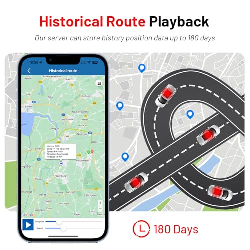 TKMARS GPS Tracker 4G OBD2 Stecker für Auto, Fahrzeuge, LKW, Diebstahlschutz Online weltweit mehrere Alarmmodi Echtzeit-Tracking mit kostenloser App ohne ABO
