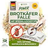 GREEN GUARDIA Brotkäfer Falle mit Spezial-Lockstoff - 3X Brotkäfer Fallen...
