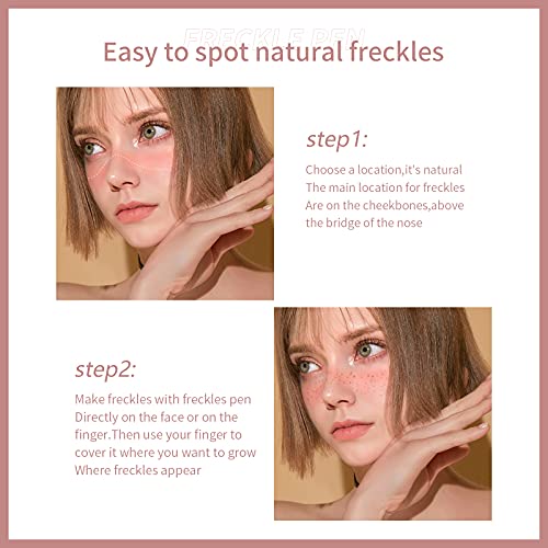 image for DAGEDA Colors Freckle Pen, 2Pcs Natural Lifelike Freckle Makeup Pen Wa