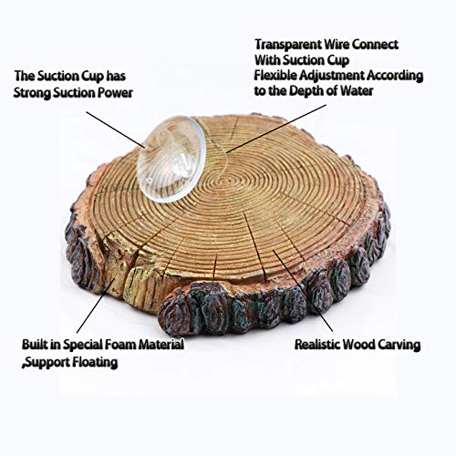 Image of AQUA KT Aquatic Turtle Round Floating Dock Tortoise Bearded Dragon Basking Platform with Suction Cup for Reptile Aquatic Aquarium Decoration