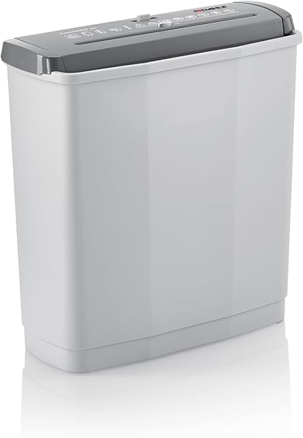 Dahle PaperSAFE PS 60 niszczarka dokumentów (6 arkuszy, poziom bezpieczeństwa P2, cięcie w paski, nie zawiera oleju i konserwacji, 11 litrów) szara