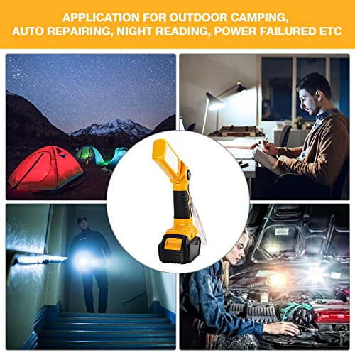 Image of YEX-BUR Led Work Light for Dewalt 20v Battery, 12W 1000LM Cordless Handheld Spotlight with USB Port LED Jobsite Light Desk Lamp Flashlight for Camping Workshop Garage