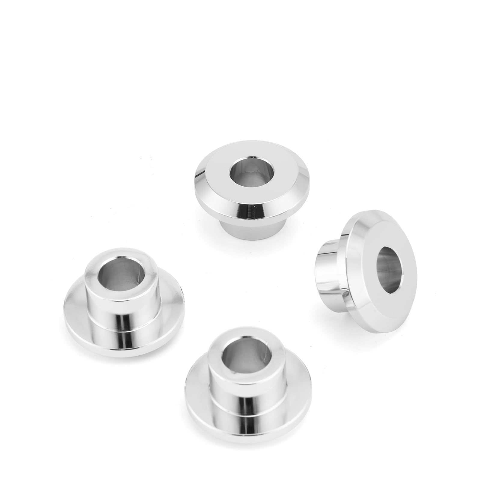 Wsays CNC Handlebar Riser Bushings Solid Billet Aluminum Chrome Compatible with Harley Touring Street Electra Road Glide Road King 1983-2025 Fit