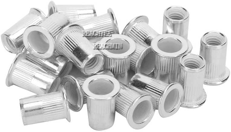 200Pcs M6 Professional Aluminum Rivet Nut Threaded Insert Nut Fastener Accessory