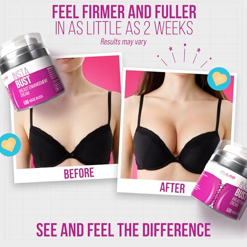 ProLab Organics InstaBust Breast Enhancement Cream – Bust Firming & Lifting Formula for Fuller, Rounder, Bigger Breasts – Volume Boosting Topical – Made in USA