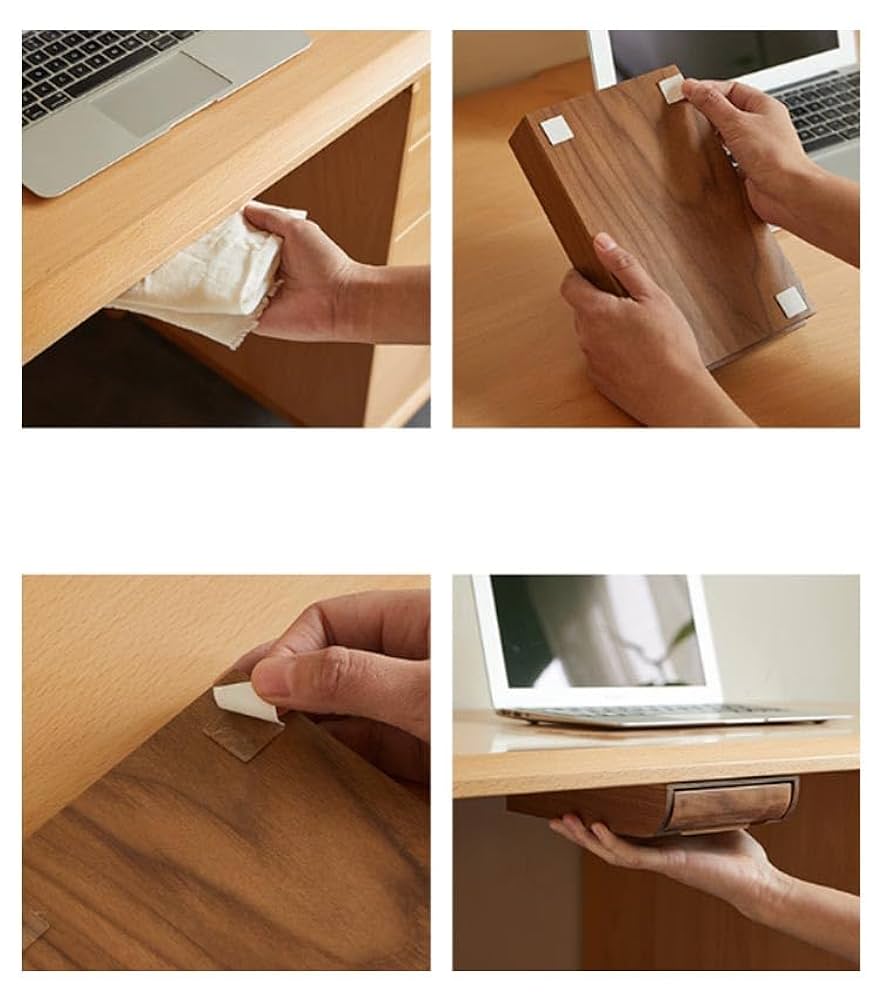 Amazon.co.jp: 木製 引出し 穴あけ不要 机 テーブル下 ひきだし