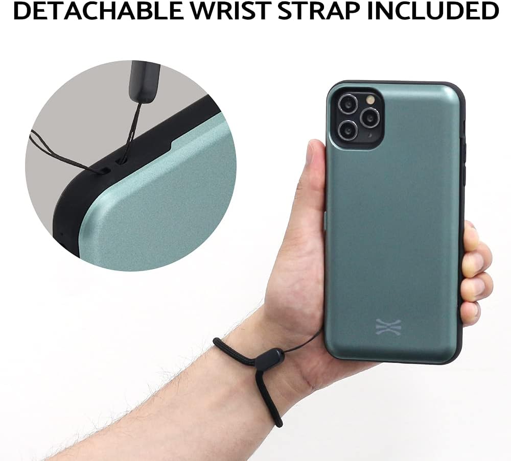 TORU CX PRO for iPhone 11 Pro Max Case Wallet | Protective Shockproof Heavy Duty Cover with Hidden Card Holder & Card Slot |Wrist Strap, Lightning Adapter Mirror Included - Green