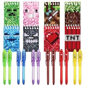 UV-Stift und Notizbuch, 24 Stück Mini Pixel Partytüten, kindergeburtstag gastgeschenke, Adventskalender und kleine…