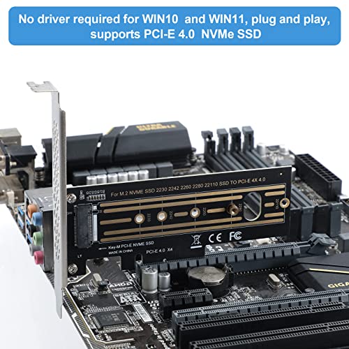 image for MZHOU M.2 NVME SSD to PCIe 4.0 X4 Adapter, Supports Key-M NGFF PCI-E 3