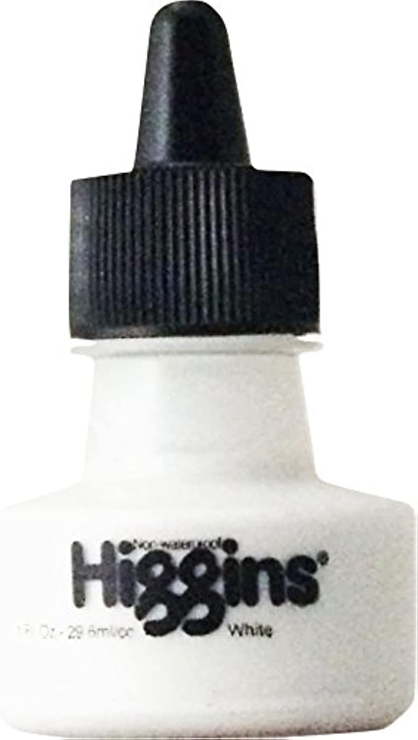 Higgins Pigmented Drawing Ink, White, 1 Oz Bottle (44113)