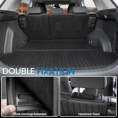 Image of Cargo Mat with Backrest Mat for Toyota RAV4 2019-2024 2025 (Include Hybrid) Car Mat Accessories, All Weather TPE Trunk Cargo Liner Trunk Mat with Seat Back Mat (Trunk Mat with Backrest Mat)