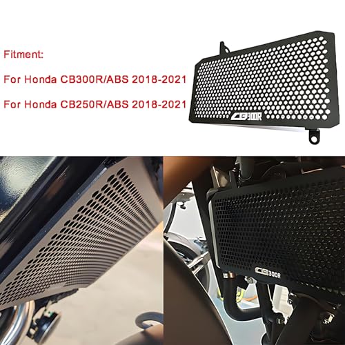 Image of CNC Aluminum Radiator Grille Guard Fit for Honda CB300R /CB250R (2018-2021) - No Mod, Black Protector Shields Radiator from Debris