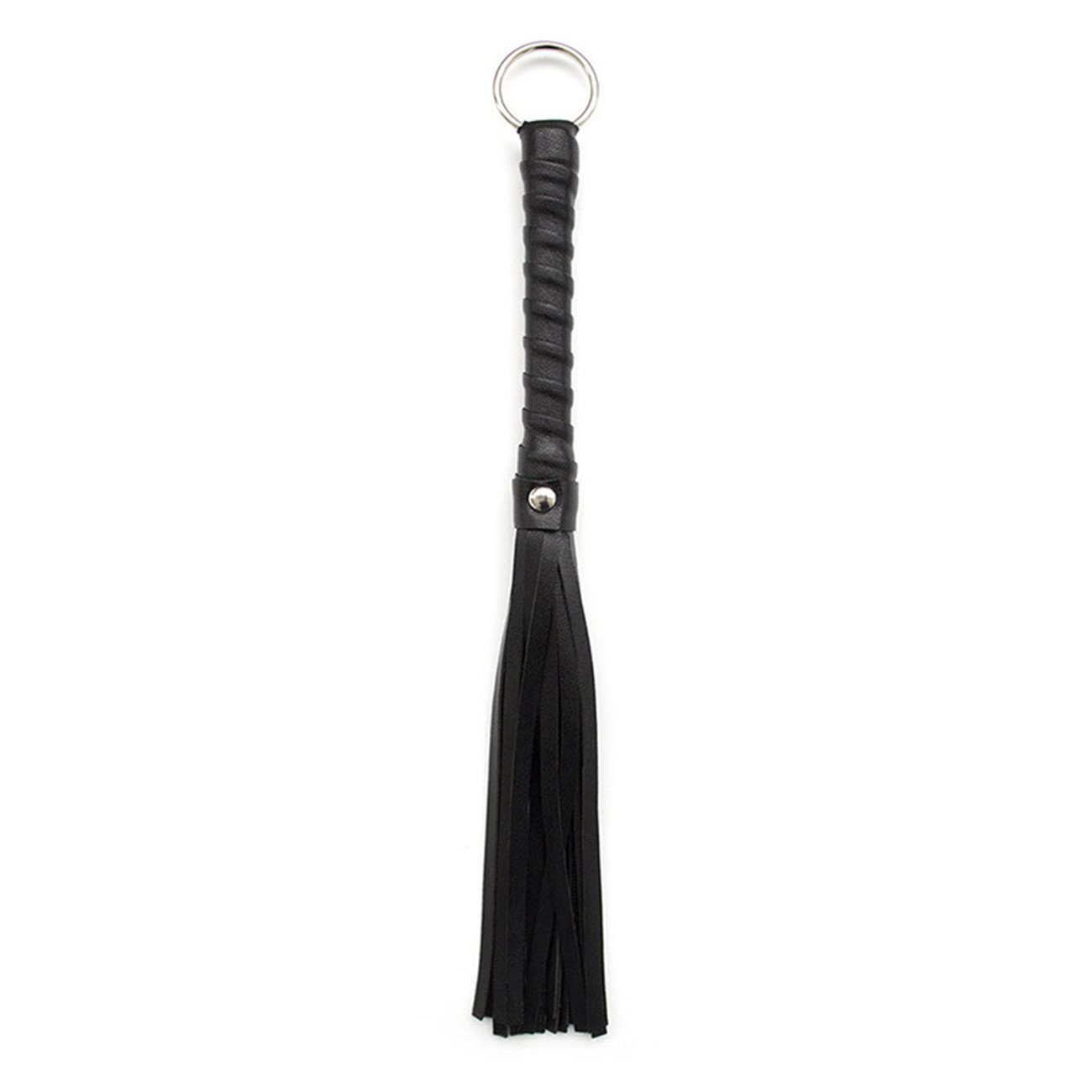 Petit Fouets en Cuir PU Mini-Fouets Cravaches Fessée Fetish Whip SM Bondages Sexy Toys Fantasy Esclave Flogger et Houppe Restrain accessoires Flirt,-28CM (Noir)
