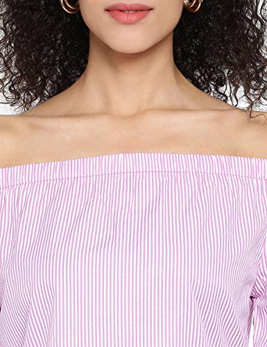 Image of oxolloxo Women's Off-Shoulder Cotton Striped Top