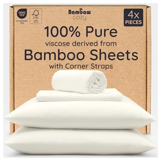 Bambaw 100% Viscose Derived from Bamboo Sheets King Size Set – 4pcs Luxury Bed Sheets Set, Best Cooling Sheets for Hot Sleepers, Soft Sheets King Size, Fits Up to 16'' Deep Pocket (Ivory)