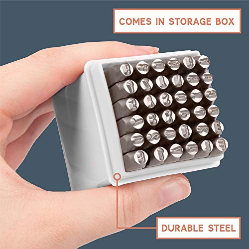 Metal Stamping Kit, 64 Piece Punch Set - Number & Letter Stamps for Metal, Jewelry, Wood, Leather & More - Thumbnail 2