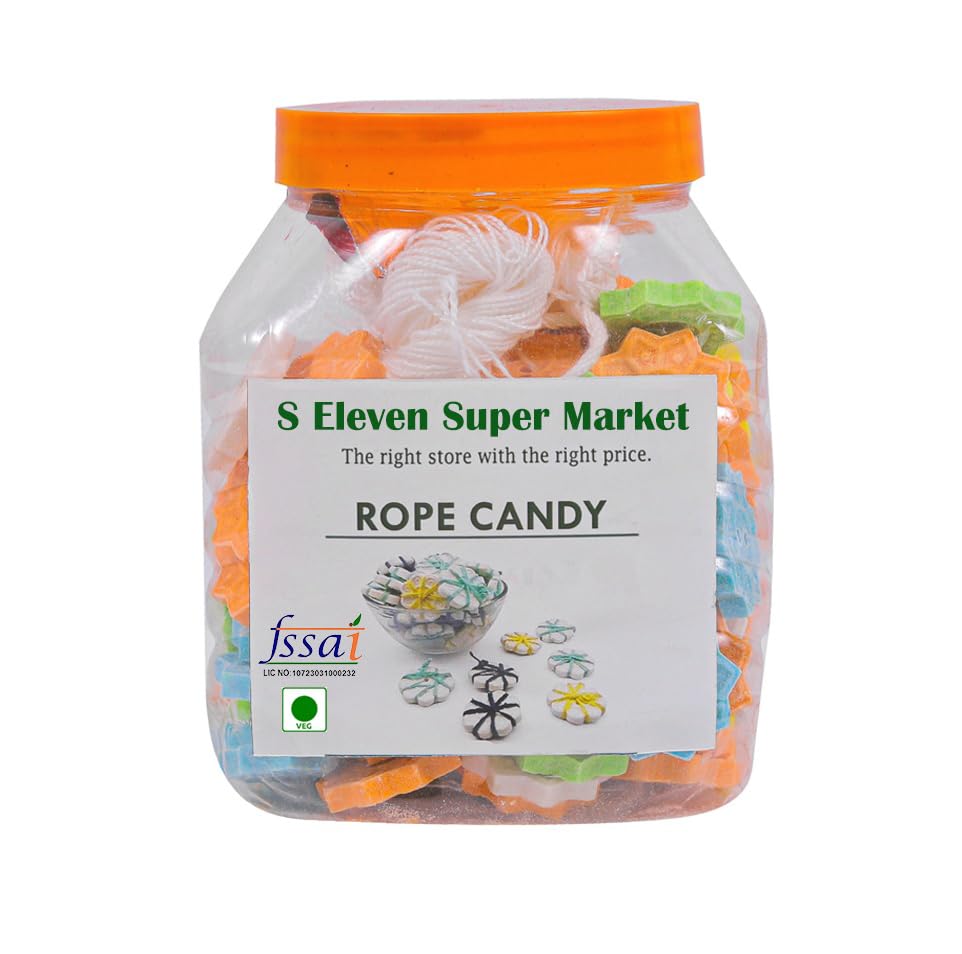 S Eleven Super Market Colourful 90's Kids Thread Candy/Kairu Mittai/Rope Candy/Sakaram Mittai 500 gm
