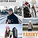 YANIKY Slouchy Beanie for Women, Mens Beanie Hat, Soft Comfortable Cotton Double Layer Windproof Skull Cap Beanie Suitable for All Seasons (Black+Pink)