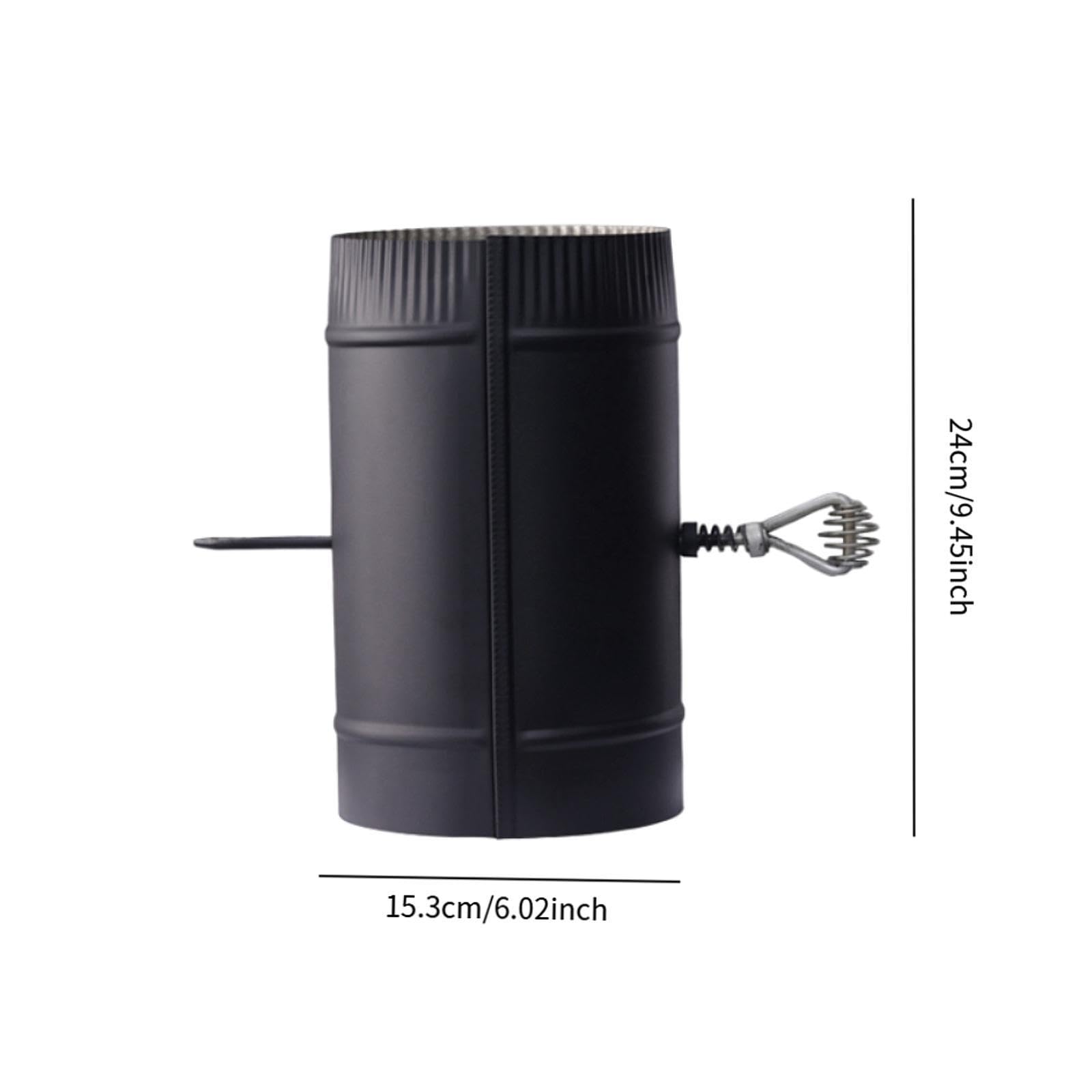 Tubo Stufa in Acciaio Inox Resistente con Regolatore di Scarico Tubo Prolungamento Estrazione Fumi Collegamento Stabile Adatto per Campeggio, 15.3 Cm X 24 Cm