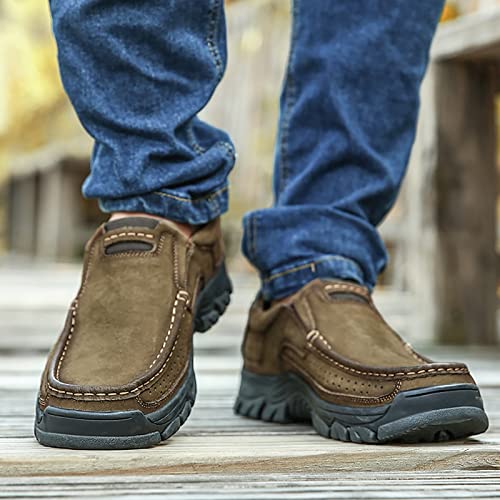 Image of COSIDRAM Men Walking Leather Shoes Sneakers Luxury Casual Slip On Loafers
