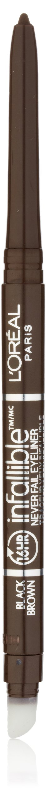 L'Oréal Paris Infallible Never Fail Eyeliner, Black Brown, 0.008 oz.