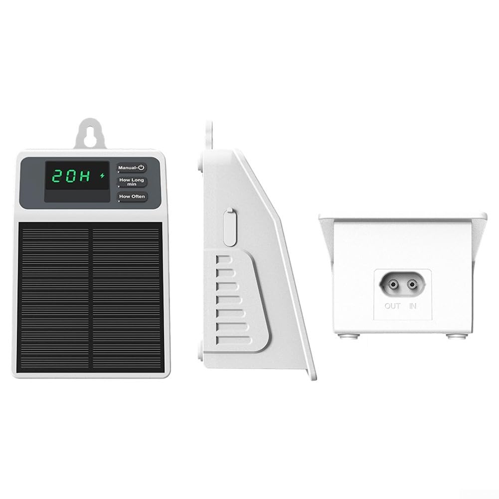 Sistema de riego Solar programable, Kit de riego automático por Goteo con batería de Larga duración para Uso en jardín