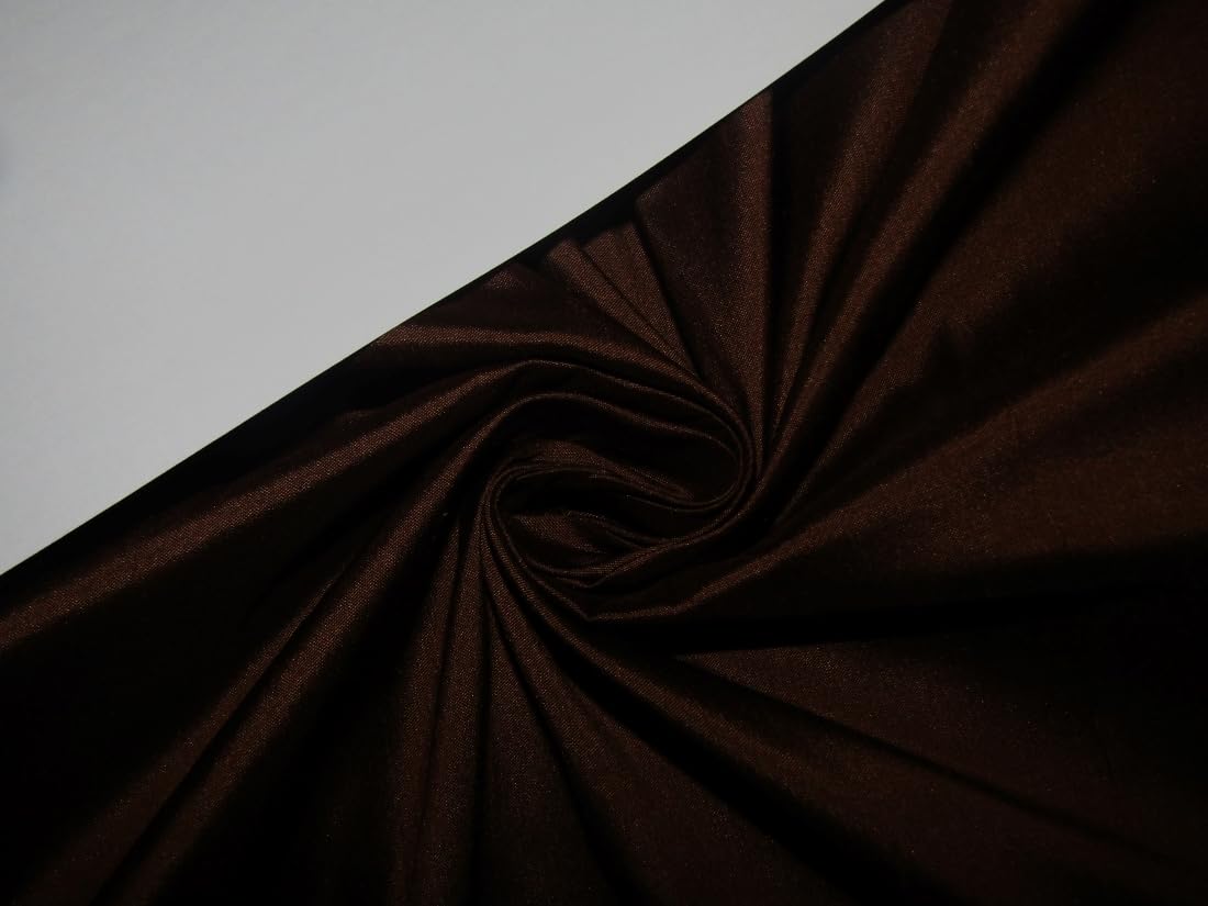 Soie dupioni au mètre couleur rouge marron largeur 137,2 cm