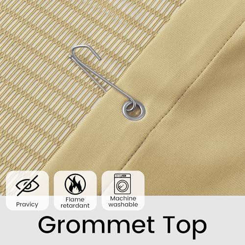 KNEOQIT Flame Retardant Hospital Curtains Room Divider, Grommet Cubicle Divider Privacy Curtains for Hospital, Medical Clinic, Lab(1 Panel, 5x8FT, Beige) - Thumbnail 2