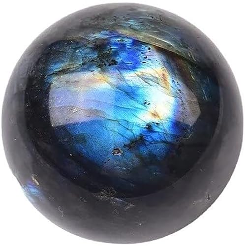 Labradorite Ball Sphere Ornament Crystal Ball with Stand Gemstone Quartz Sphere Figurine for Lucky Wealth Protect Home Decor,10c