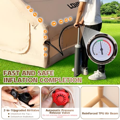 Carpa Inflable para Camping, 4 Personas, Beige miniatura 6