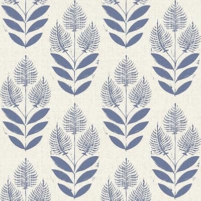 Naphite Tulip Floral Peel and Stick Wallpaper Vintage Leaf Boho Contact Paper for Cabinets Neutral Self Adhesive Wallpaper for Bedroom Bathroom Waterproof Farmhouse Wall Decor Navy 17.3inW 78.7inL