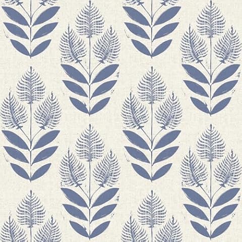 Naphite Navy Blue Tulip Floral Peel and Stick Wallpaper Vintage Leaf Boho Contact Paper for Cabinets Drawers Self Adhesive Removable Wallpaper Bathroom Bedroom Farmhouse Neutral Wallpops 17.3’’×393’’ Cover
