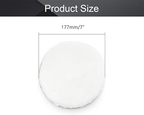 Miniatura 2 de Utoolmart Almohadilla de pulido de lana de 7 pulgadas, rueda de pulido de gancho y bucle para coche, pulidor orbital automático, 2 piezas