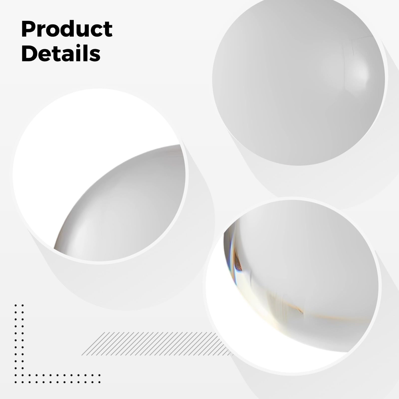 2 Stück Kristall-Halbkugel-Lupenset, 2,4 in / 6 cm und 3,1 in / 8 cm Kuppellupe, Lesevergrößerung aus klarem optischem Glas für Senioren, als Briefbeschwerer, Büro- und Wohn Deko