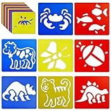 YETOOME 24 Pieces Stencils for Kids 5.9 x 5.5 Inches Drawing Stencils Chalk Stencils Large Washable Animal Themed Primary Shape Template for Kids Toddlers Preschooler (Animal Style)