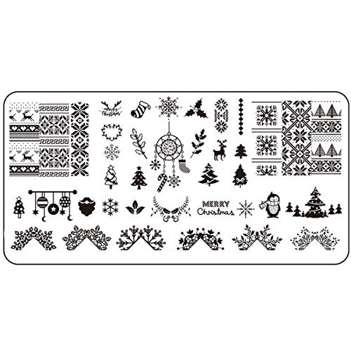 8x XL Weihnachten Stamping Schablonen Set I Advent und Winter Nägel mit tollem Xmas-Stamping I Stempel Motive mit… – Bild 5