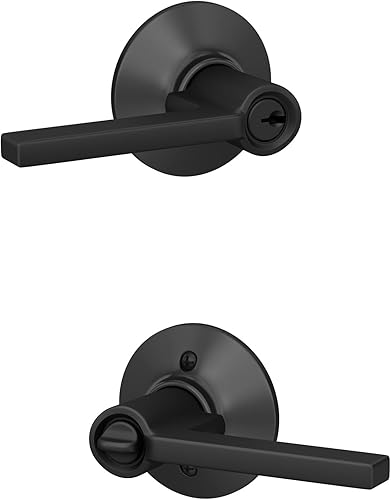 Miniatura 44 de Schlage F10 LAT 622 COL Latitude Collins - Palanca de paso para pasillo interior y armario, color negro mate