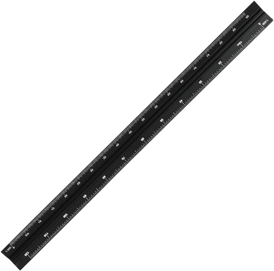 YOTINO 1 Pcs 30CM Architect Ruler Professional Triangular Measure Scale Ruler for Architect, Draftsman, Engineer, Teacher or Student with 6 Scales 1:100, 1:200, 1:300, 1:400, 1:500, 1:600