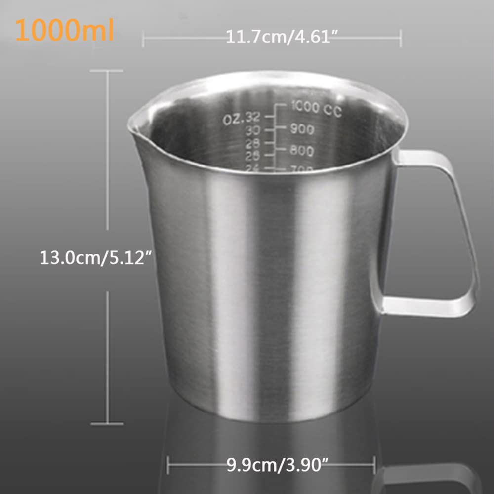 Edelstahl-Laborbecher, Becher Messbecher Labor Messbecher mit Skala für Labor Zuhause Schule Café