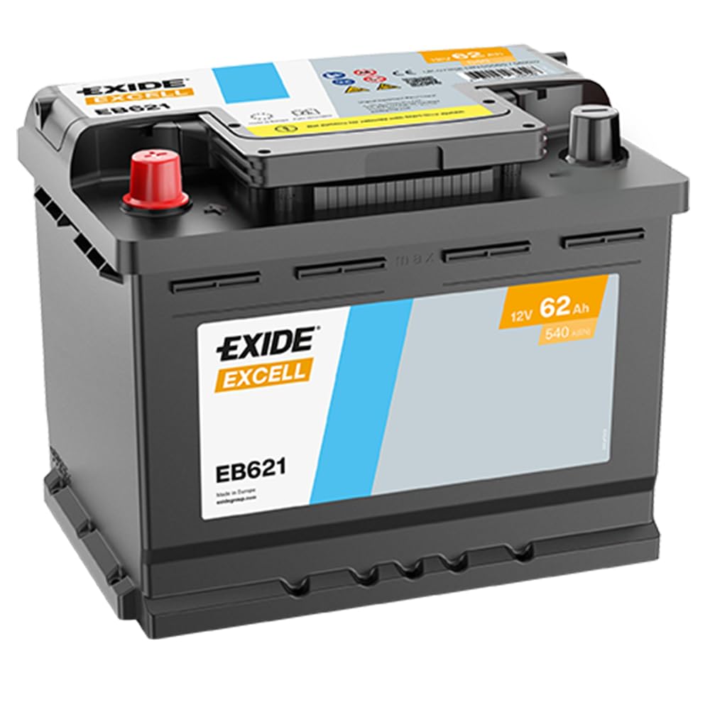 Car Battery EB621 Exide 078 540A 62Ah 4Yr Warranty 242x175x190 Excell
